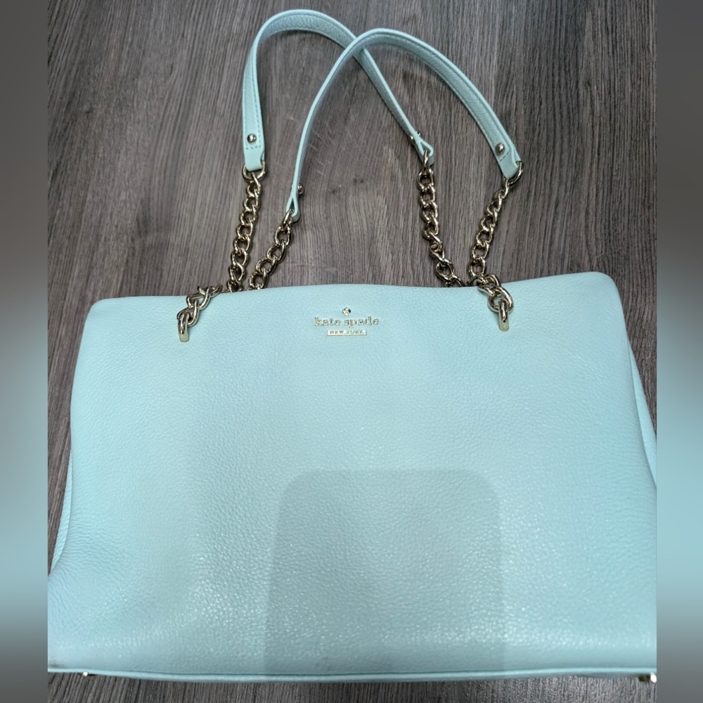 Genuine Cow Leather Kate Spade Purse with Gold Hardware